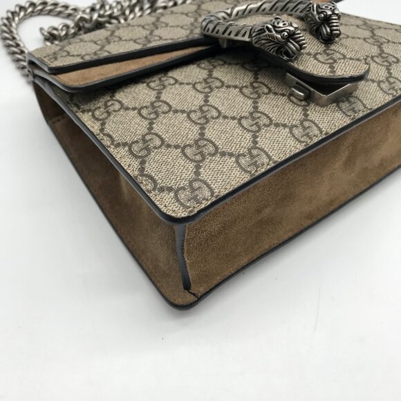 Gucci Beige And Ebony Canvas GG Supreme Mini Dionysus Shoulder Bag - Picture 6 of 10